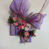 ｲﾝﾃﾘｱお正月かざり（ピンク色のミニばら）U8