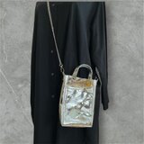 キラキラ リボンミニショルダーバッグ(シルバー)