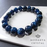 [beads594]マダガスカル産ブルーアパタイト（キャッツアイ）10mm ブレスレット 19粒の画像