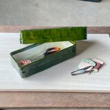 竹細工　つづらの裁縫箱　よもぎ色の画像