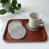 羊毛フェルトのコースター・ナチュラルカラー2枚セット