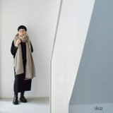 超ロングストール（ウール）：グレージュの画像