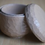 一汁一菜セット 白漆 くり縦木取④　#0418の画像