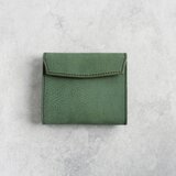 <受注制作>イタリアンレザーのセカンド財布　グリーン　緑　コンパクト財布　ミニ財布の画像