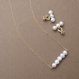 “Peal torio” 淡水パール イヤリング ネックレス セット ホワイト