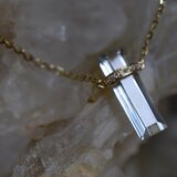 K9-02 天然 アクアマリン k9金 k9ゴールド 薄水色 ネックレス ダイヤモンドの画像