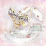 白蛇　奉納桜の真白神奈蛇　干支　巳年　完全オリジナル　幻獣　羊毛フェルト　アートドールの画像
