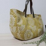 ３０％OFFイギリスジャガード織り花柄コットン混トートバックの画像