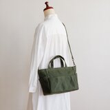 4 pockets tote 横長2way オリーブドラブ / 10号帆布の画像