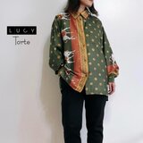 馬スカーフ柄ロングスリーブシャツ