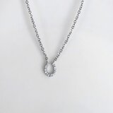 金属アレルギー対応　キラキラジルコニアビジュー　華奢　小ぶり　ホースシュー　ネックレス　ステンレス　