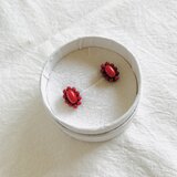 【赤珊瑚×つぶつぶ赤珊瑚】ピアスの画像