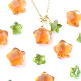 【残り26】アンバーイエロークォーツ　と　グリーンクォーツ　スター　サージカルステンレス40cm