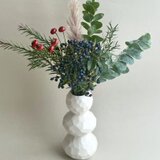 花器 花瓶 (白）Vase (white) 陶磁器製の画像