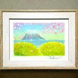 春のパステルアート　フラワー＆シー・サイド・フジ　パステル画原画の画像
