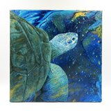 Elder turtle's departure（長老亀の旅立ち）/アクリル画/原画/一点物 /送料無料の画像