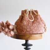 【数量限定 プレミアム】イタリア製　小花柄膨れジャガード　2wayマリンバッグ　テラコッタピンク