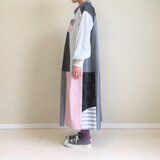 ゆったりシャツワンピ002 / ハギハギグレー