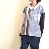 ゆるシャツ014 / ピンクとグレー