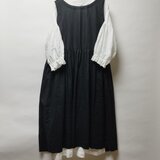カシュクールのロングジレ（黒）の画像