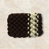 マクラメ　カードケース　ブラウン