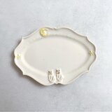 陶刻輪花皿「猫と月夜」の画像