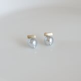 アコヤ真珠とゴールドのピアス  K10の画像