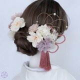 桜とピンクタッセルの髪飾り　TP14　成人式　卒業式　結婚式　振袖　袴　着物　和装の画像