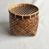 四つ目編み竹かご（煤竹）Aの画像