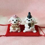 陶器☆小さなわんこの雛飾り☆