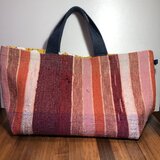 裂き織りバッグ　手織り大きめ