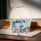 サムシングブルーのリングピロー　　かごの画像