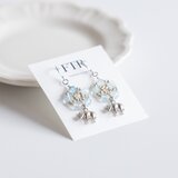 癒しのアクアマリン✳︎サイとヴィンテージビーズ　ピアス/イヤリング　SV925　ギフト