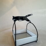 chat noir （L）黒猫　小物入れ　希少ガラス製の画像
