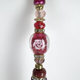 とんぼ玉付きボールペン（薔薇の花）の画像