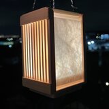 ヒノキの行灯（あんどん）【お試し用のミニLEDライト付き】の画像