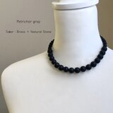 Teżor：オニキスとハートの首飾り　[ Onyx and Brass Heart Charm Necklace ]の画像