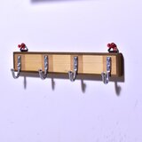 【 木工 】 壁掛け ４連 キーフック キーホルダー ロープフック 使用の画像