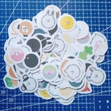 ハムスター、うさぎ、小鳥、チンチラ、マウス、にわとり、フェレット、モルモット　小動物大集合！フレークシールセット130枚の画像