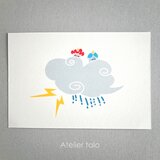 雷様 ポストカード　2枚setのコピー