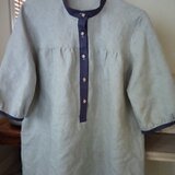 リネン スタンドカラーブラウス