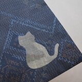 ★猫デザイン★ほぼ日手帳オリジナル（A6)用カバー(大島紬) to011znの画像