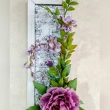 ☆クレイフラワー作品（藤の花の壁掛け）☆の画像