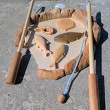木製お魚釣りの画像