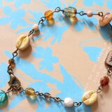 チェコビーズのコーヒー豆と葉っぱのブレスレット