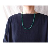 Green Onyx Necklace／グリーンオニキス×グリーンサンドストーン ネックレス（coin）の画像