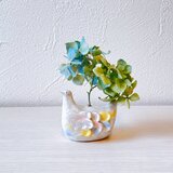 カラフルバードの一輪挿し　ドライフラワーの画像