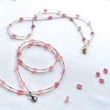 桜の花びらビーズのマスクストラップ／ネックレス／メガネチェーン【選べる２タイプ】の画像