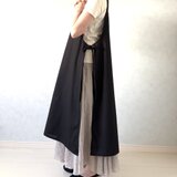 サイドオープン　コットンリネンお出かけエプロンの画像
