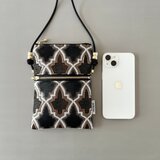 【受注制作】モロッカン生地のスマホポシェット♦スマホショルダー♦ライラ ノワール♦の画像